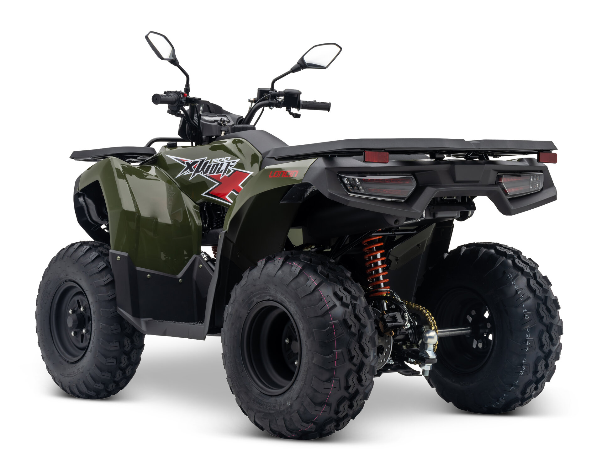 Loncin XWolf 200 (T3b) Army Green – 3/4-Ansicht hinten links | Loncin ATV bei Brunner ATV Nation Augsburg