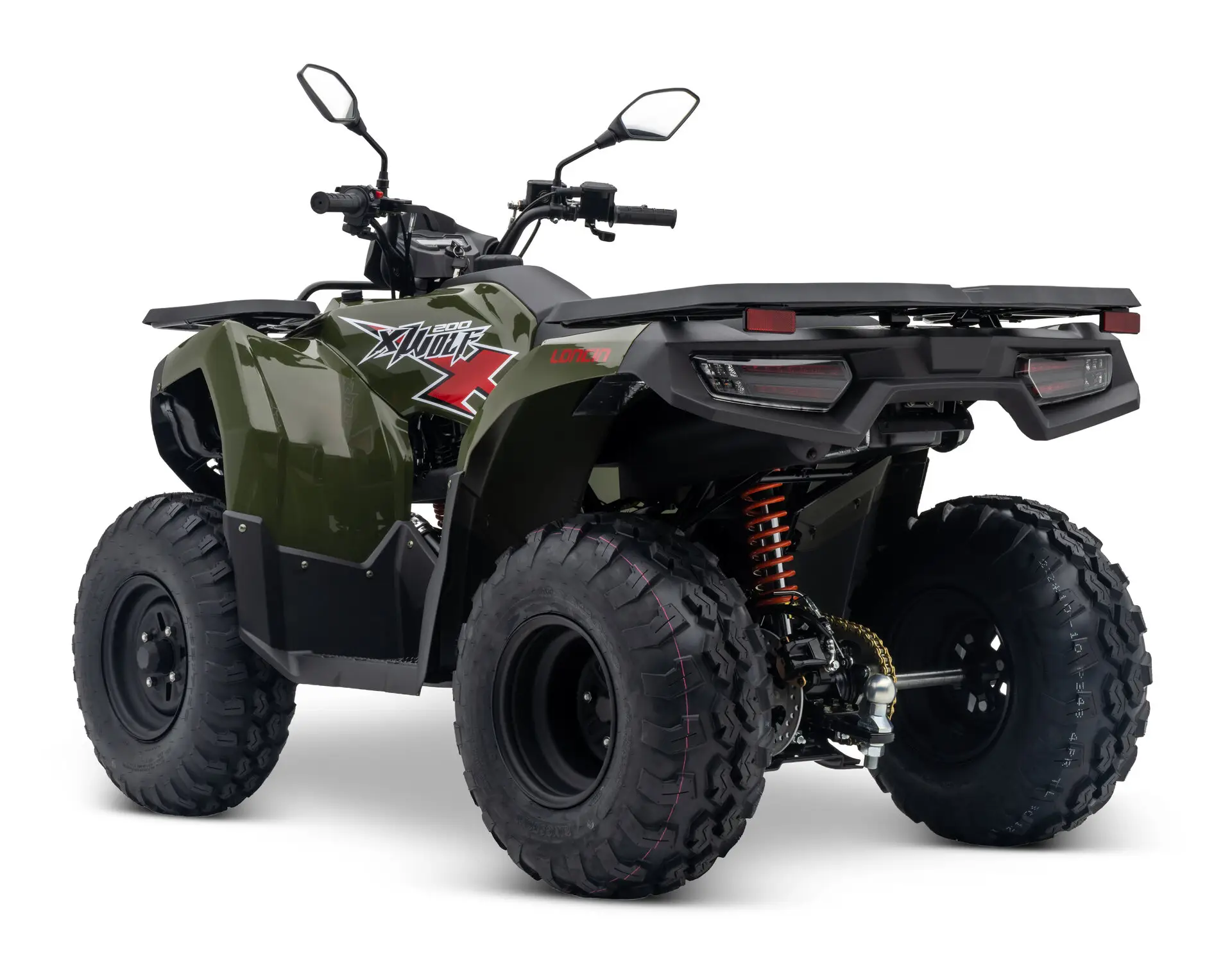 Loncin XWolf 200 (T3b) Army Green – 3/4-Ansicht hinten links | Loncin ATV bei Brunner ATV Nation Augsburg