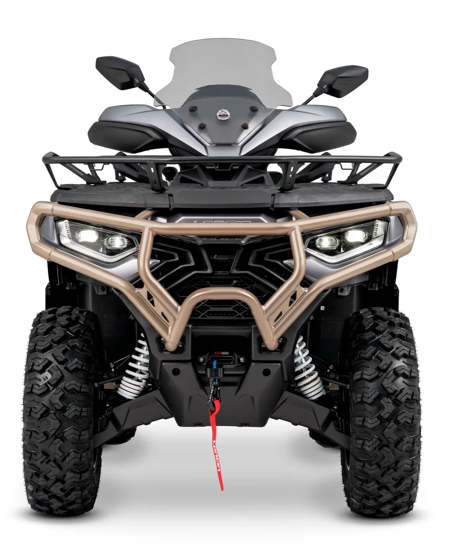 Loncin XWolf 1000L Land Trekker Grau matt mit goldenem Bumper – Frontansicht | Loncin ATV bei Brunner ATV Nation Augsburg