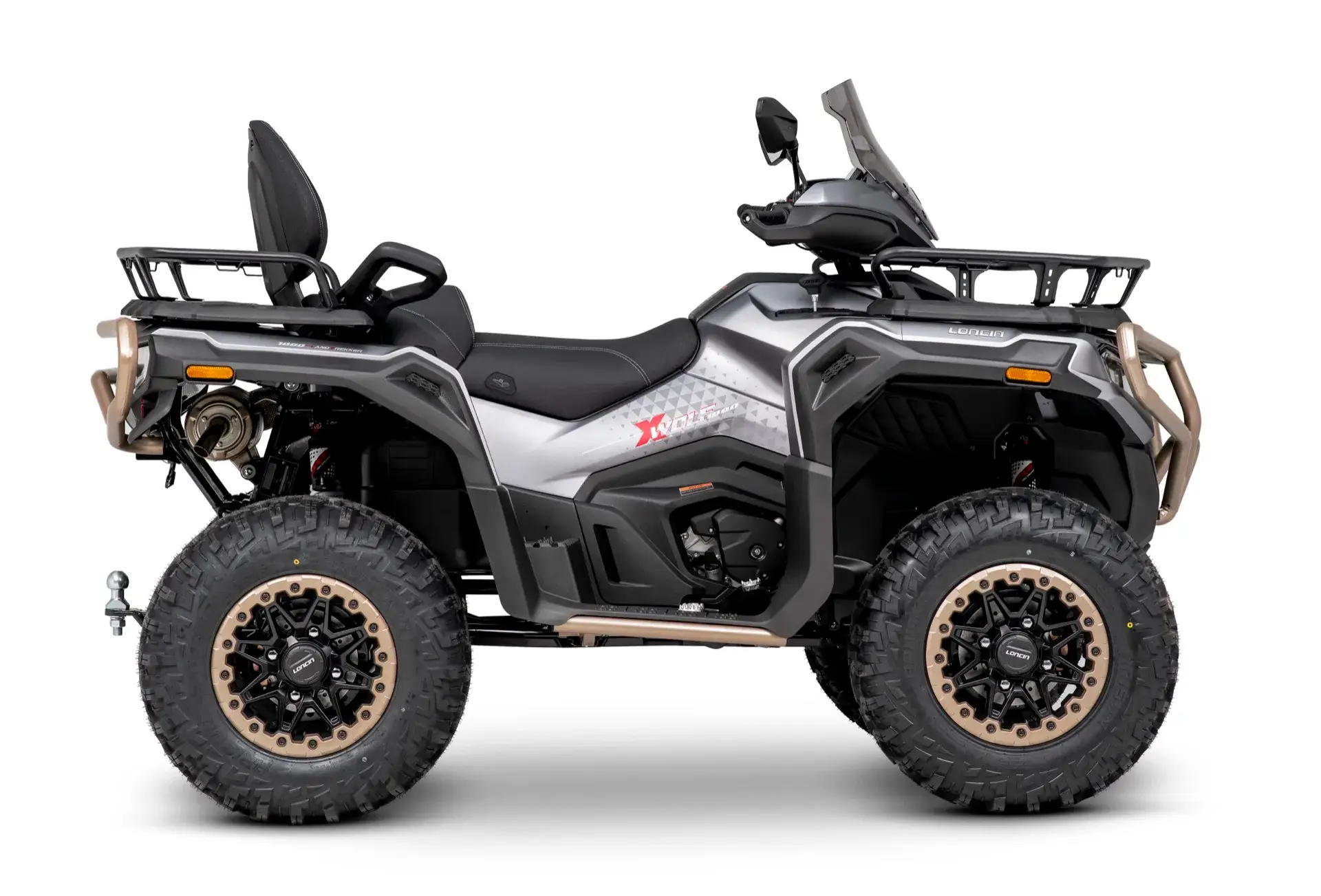 Loncin XWolf 1000L Land Trekker Grau matt mit goldenem Bumper – Seitenansicht rechts | Loncin ATV bei Brunner ATV Nation Augsburg